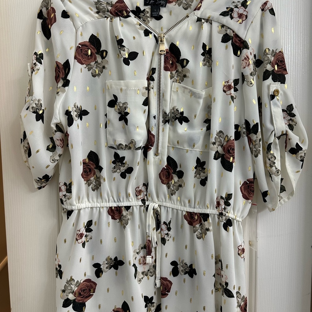 J for Justify Floral Blouse - White and Brown